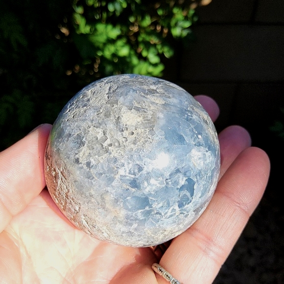 Calming, Baby Blue Celestite Geode Sphere- So sparkly!!! - Picture 14 of 17